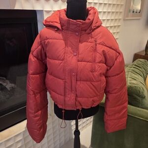 Pacsun LA Hearts Women's Hooded Puffer Jacket | Red, Size M/L